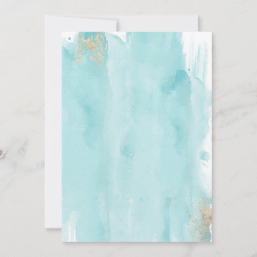 Uitnodiging tot Waterverf van Turquoise (Achterkant)