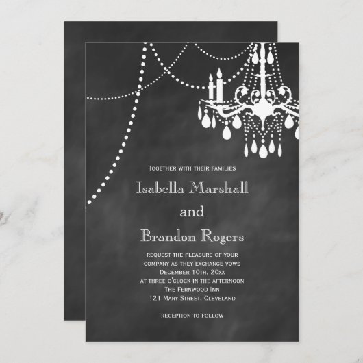 Uitnodiging tot weddenschap door handelier Chalkbo (Voorkant / Achterkant)