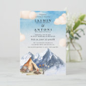 Uitnodiging tot weddenschap in het Rustic Mountain (Staand voorkant)