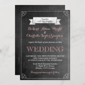  uitnodiging tot weddenschap met Chalkboard (Voorkant / Achterkant)