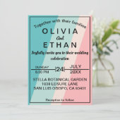 Uitnodiging tot weddenschap met een elegante kleur (Staand voorkant)