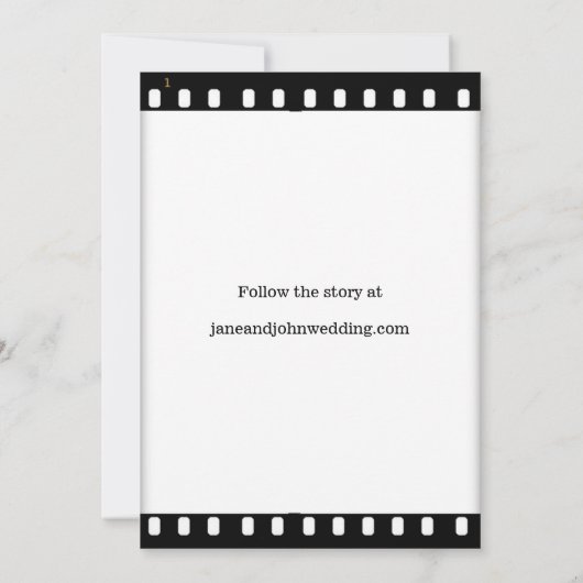 Uitnodiging tot weddenschap met een filmthema (Achterkant)