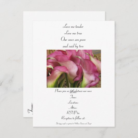 Uitnodiging tot weddenschap of tot herroeping (Voorkant / Achterkant)