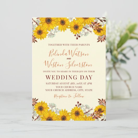 Uitnodiging tot weddenschap op het Rustische Zonne (Staand voorkant)