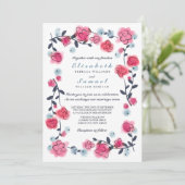 Uitnodiging tot weddenschap over liefdevolle rozen (Staand voorkant)