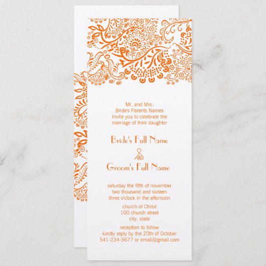 Uitnodiging tot weddenschap over Oranje liefdesvog (Voorkant / Achterkant)