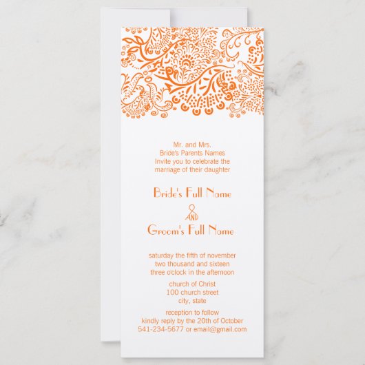 Uitnodiging tot weddenschap over Oranje liefdesvog (Voorkant)