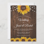 Uitnodiging tot weddenschap tussen Rustic Sunflowe (Voorkant)