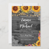 Uitnodiging tot weddenschap tussen Rustic Sunflowe (Voorkant)