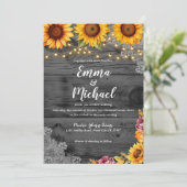 Uitnodiging tot weddenschap tussen Rustic Sunflowe (Staand voorkant)