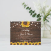 Uitnodiging tot weddenschap tussen Rustic Sunflowe (Staand voorkant)