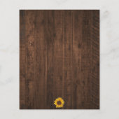 Uitnodiging tot weddenschap tussen Rustic Sunflowe (Achterkant)