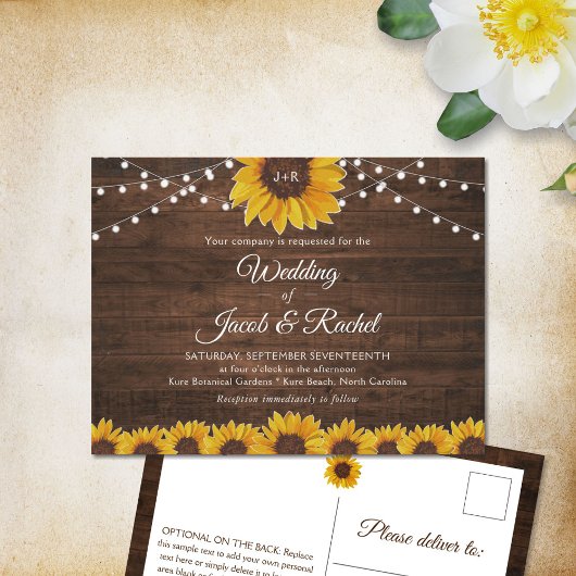 Uitnodiging tot weddenschap tussen Rustic Sunflowe