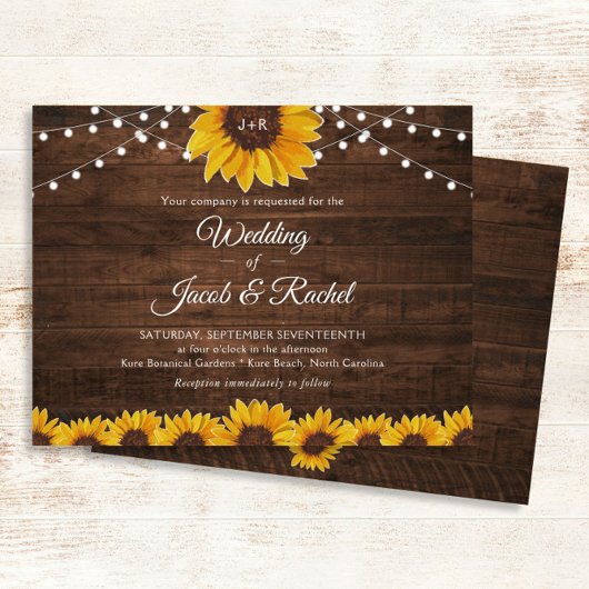 Uitnodiging tot weddenschap tussen Rustic Sunflowe