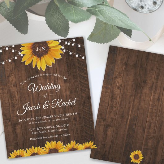 Uitnodiging tot weddenschap tussen Rustic Sunflowe