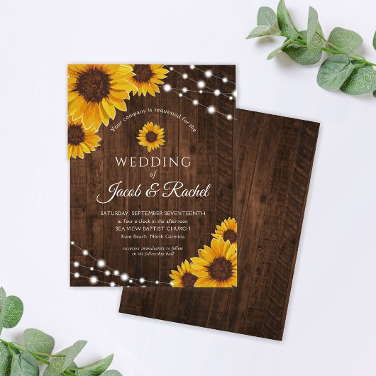 Uitnodiging tot weddenschap tussen Rustic Sunflowe