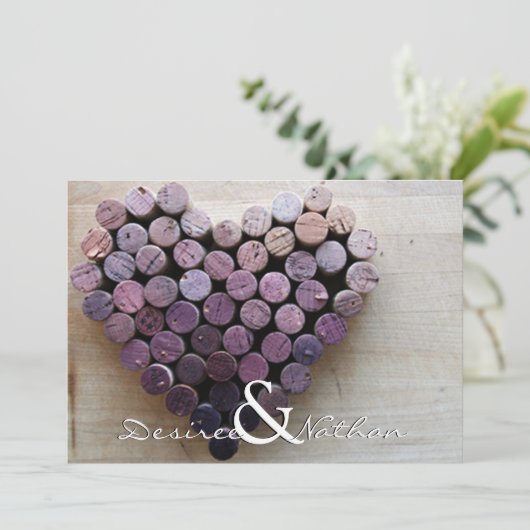 Uitnodiging tot weddenschap tussen Rustic Wine Cor (Staand voorkant)