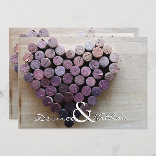 Uitnodiging tot weddenschap tussen Rustic Wine Cor (Voorkant / Achterkant)