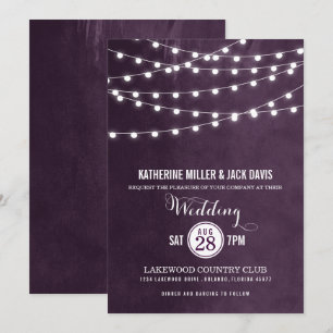Uitnodiging tot weddenschap van plum String Lights