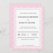 Uitnodiging tot weddenschap van roze poka (Voorkant / Achterkant)