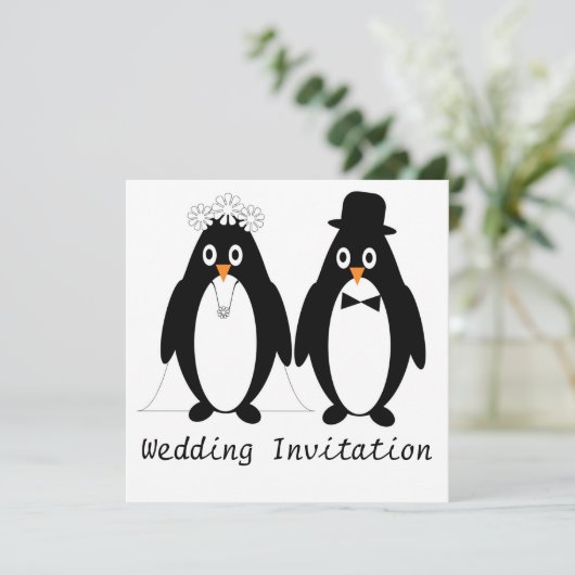 Uitnodiging tot weddenschappen in Penguin Design (Staand voorkant)