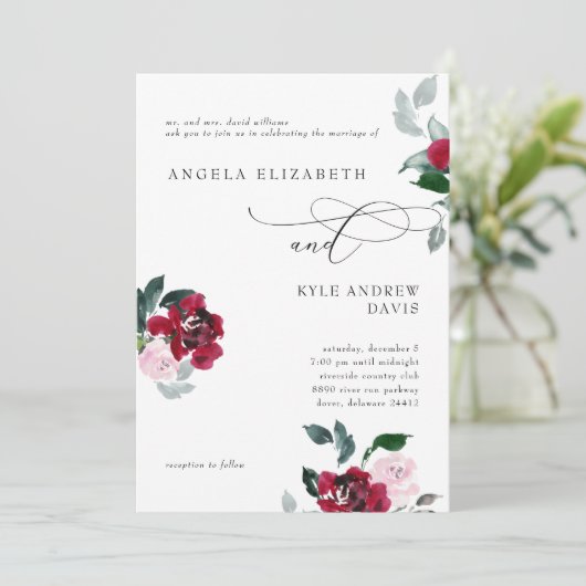 Uitnodiging tot weddenschappen in Rode Bride (Staand voorkant)