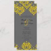 Uitnodiging tot weddenschappen met geel en grijs (Voorkant / Achterkant)