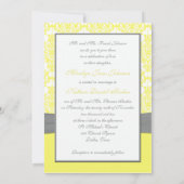 Uitnodiging tot weddenschappen met geel en grijs (Achterkant)