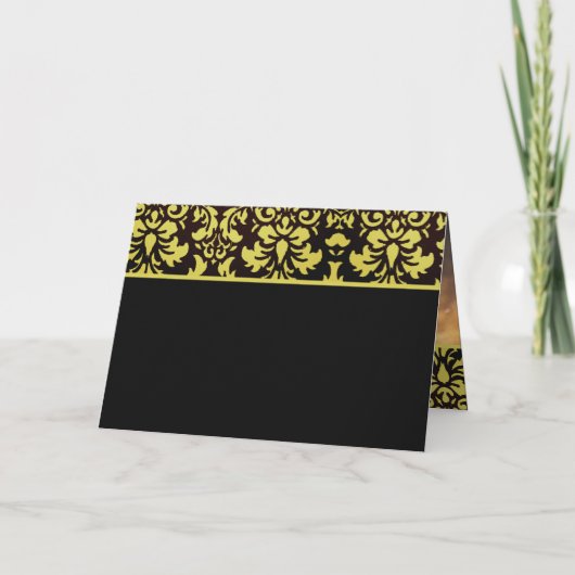 Uitnodiging tot weddenschappen met geel en zwart (Achterkant)