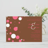 Uitnodiging tot weddenschappen met roze en bruine (Staand voorkant)