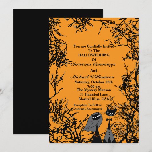 Uitnodiging tot weddenschappen met toegestane katt (Voorkant / Achterkant)