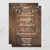 Uitnodiging tot weddenschappen op het Rustic-huwel (Voorkant / Achterkant)