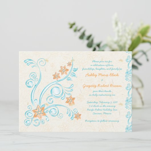 Uitnodiging tot weddenschappen op Starfish en wate (Staand voorkant)