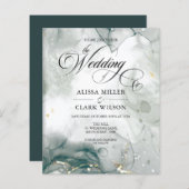 Uitnodiging tot weddenschappen via Waterverf en zw (Voorkant / Achterkant)