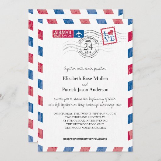 Uitnodiging tot weduwen van Airmail (Voorkant / Achterkant)