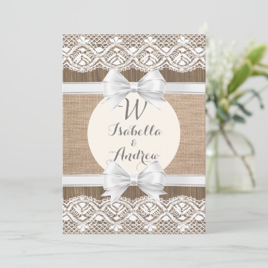 Uitnodiging tot weduwschap in het Rustische land B (Staand voorkant)