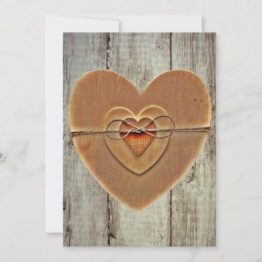 Uitnodiging tot weduwschap in Rustic Country Heart (Achterkant)