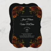 Uitnodiging tot weduwschap in Rustisch Sinaasappel (Voorkant / Achterkant)