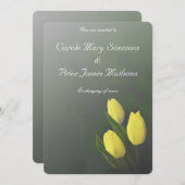 Uitnodiging tot weduwschap met Bright Gele Tulp Fl (Voorkant / Achterkant)