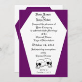 Uitnodiging tot weduwschap met Coffin (Paars) (Voorkant / Achterkant)