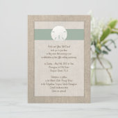 Uitnodiging tot weduwschap met een zanddollar - Pe (Staand voorkant)