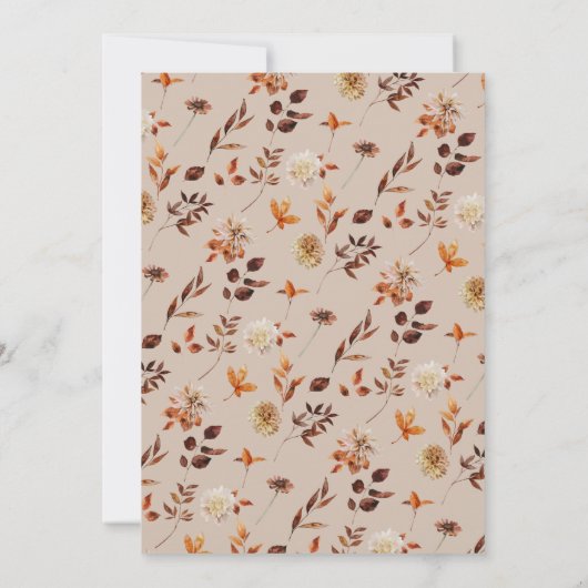 Uitnodiging tot weduwschap met Elegant Fall Leaves (Achterkant)