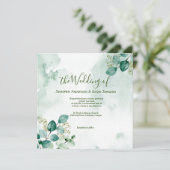 Uitnodiging tot weduwschap met Eucalyptus (Staand voorkant)