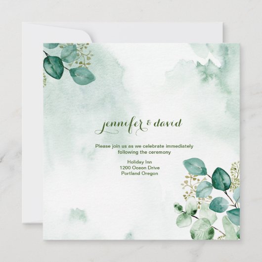 Uitnodiging tot weduwschap met Eucalyptus (Achterkant)