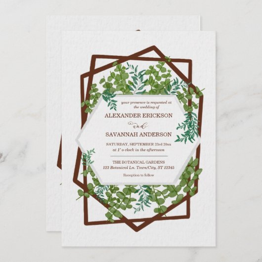 Uitnodiging tot weduwschap met eucalyptus (Voorkant / Achterkant)