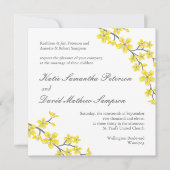 Uitnodiging tot weduwschap met gele en grijze bloe (Voorkant)