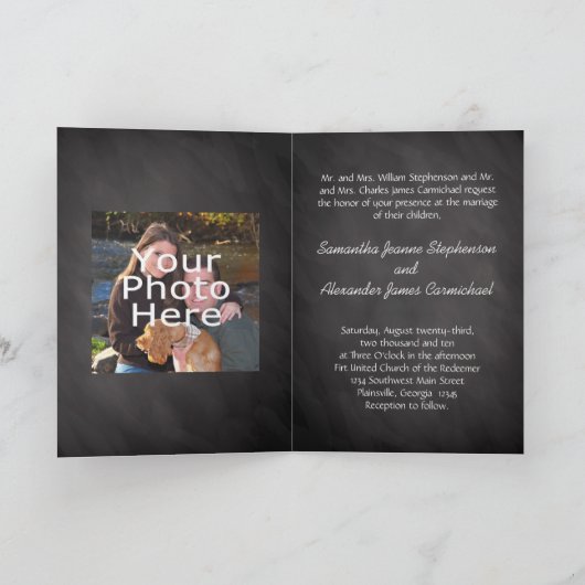 Uitnodiging tot weduwschap met late Chalkboard (Binnen)