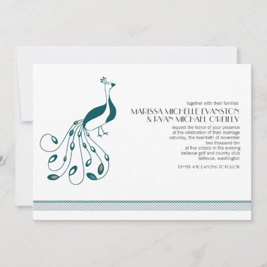 Uitnodiging tot weduwschap met Peacock (Voorkant)