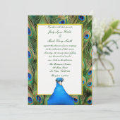 Uitnodiging tot weduwschap met Peacock (Staand voorkant)