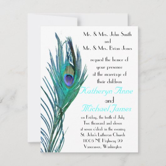 Uitnodiging tot weduwschap met Peacock #3 (Voorkant)